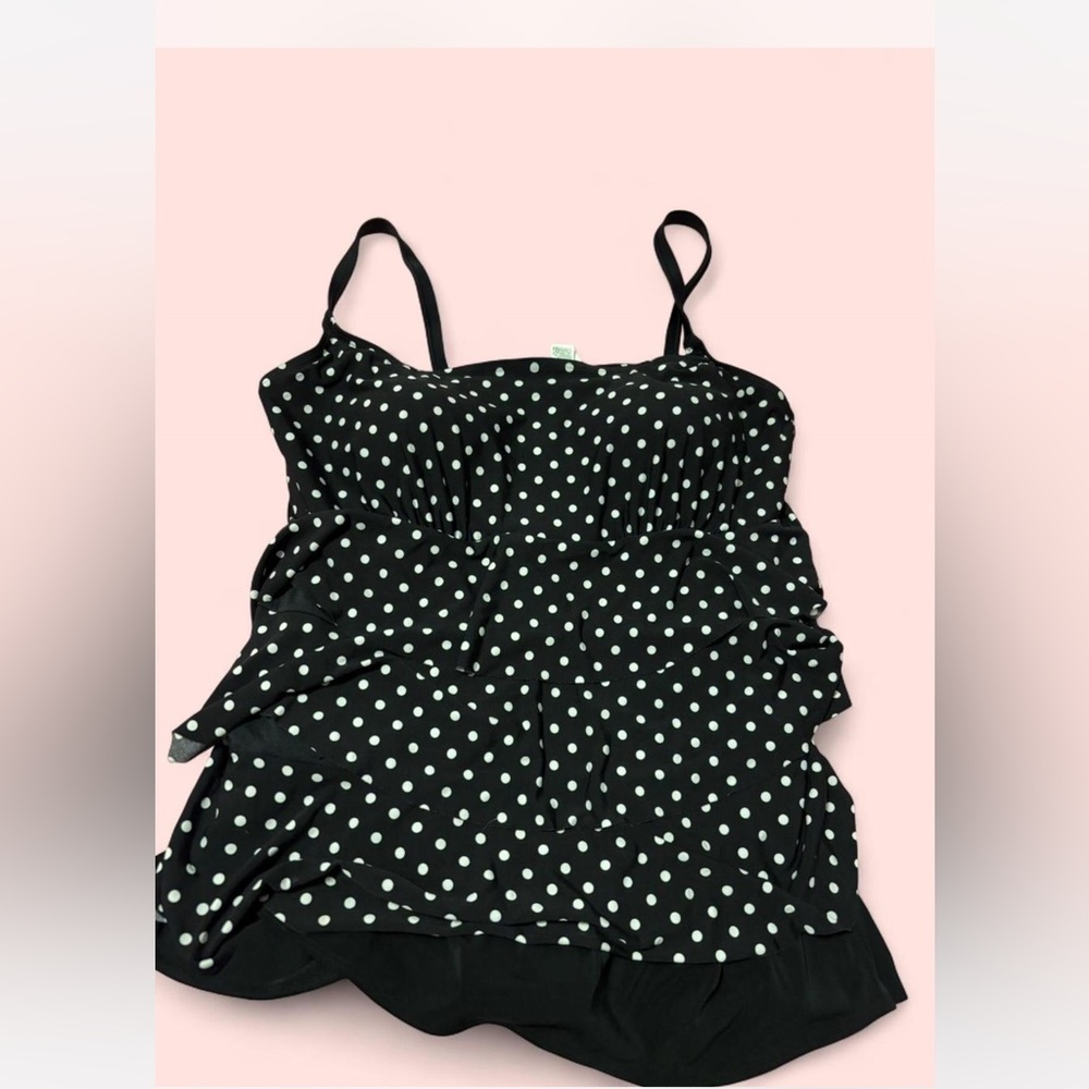 Black Polka Dot Swimsuit Top